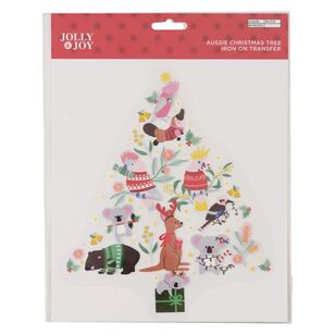 Aussie Christmas Tree Iron On Transfer Multicoloured