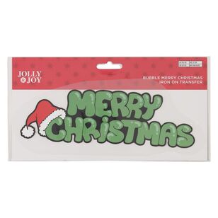 Merry Christmas Bubble Font Iron On Transfer Multicoloured