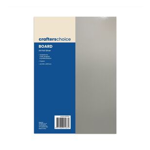 Crafters Choice A4 Board Foil 5 Pack Silver