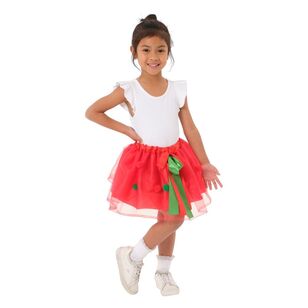 Jolly & Joy Kids Pom Pom Tutu Christmas Costume Red 3 - 5 Years