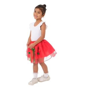 Jolly & Joy Kids Pom Pom Tutu Christmas Costume Red 3 - 5 Years