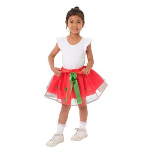 Jolly & Joy Kids Pom Pom Tutu Christmas Costume Red 3 - 5 Years