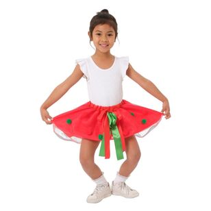 Jolly & Joy Kids Pom Pom Tutu Christmas Costume Red 3 - 5 Years