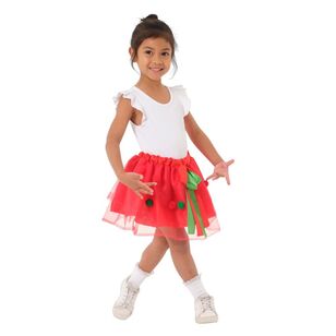 Jolly & Joy Kids Pom Pom Tutu Christmas Costume Red 3 - 5 Years