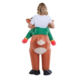 Jolly & Joy Inflatable Ride On Reindeer Christmas Costume Brown Adult