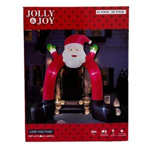 Jolly & Joy 3.1 m Inflatable Santa Arch Red 3.1 m