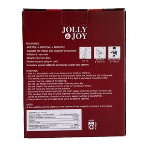 Jolly & Joy 1.2 m Inflatable Christmas Nutcracker Red 1.2 m