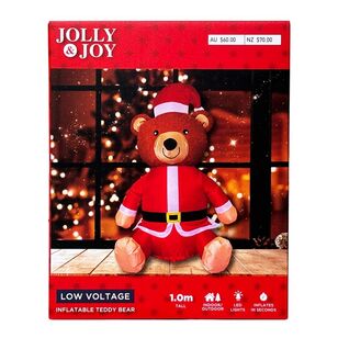 Jolly & Joy 1 m Inflatable Christmas Teddy Bear Red