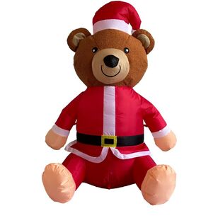 Jolly & Joy 1 m Inflatable Christmas Teddy Bear Red