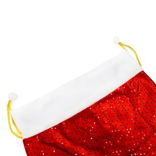 Jolly & Joy Velvet & Sequin Christmas Santa Sack Red