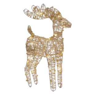 Jolly & Joy Light-Up Gold Reindeer Christmas Decoration Multicoloured