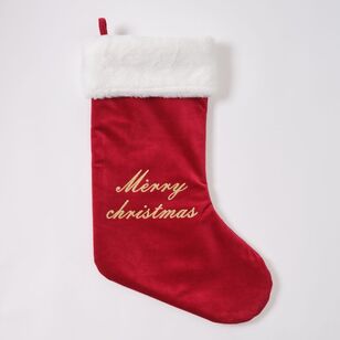 Jolly & Joy Luxe Velvet Plush Stocking Red