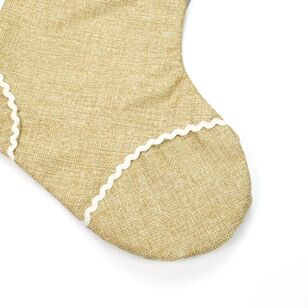 Jolly & Joy Hessian Pom Pom Stocking Brown