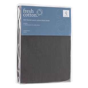 Fresh Cotton 400 Thread Count Cotton Fitted Sheet Charcoal