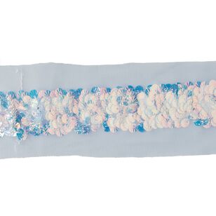 Simplicity Iridescent Sequin Tulle Trim Blue 63.5 mm