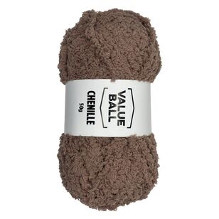 Value Ball Chenille Yarn Brown 50 g