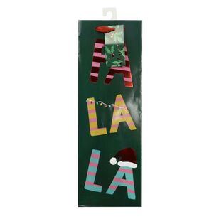 Jolly & Joy Fa La La Christmas Bottle Bag Multicoloured