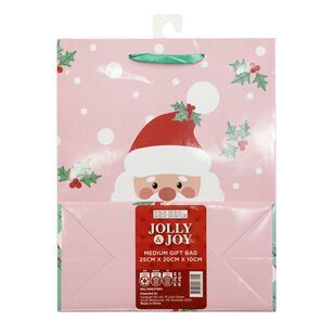 Jolly & Joy Santa Medium Christmas Gift Bag Multicoloured