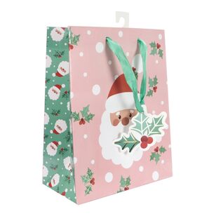 Jolly & Joy Santa Medium Christmas Gift Bag Multicoloured