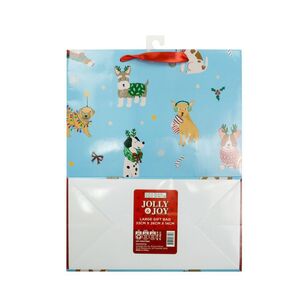 Jolly & Joy Large Dog Print Christmas Gift Bag Multicoloured