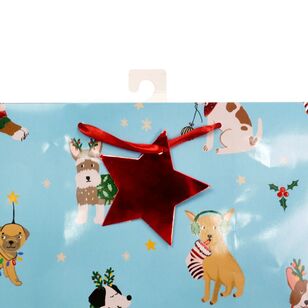 Jolly & Joy Large Dog Print Christmas Gift Bag Multicoloured