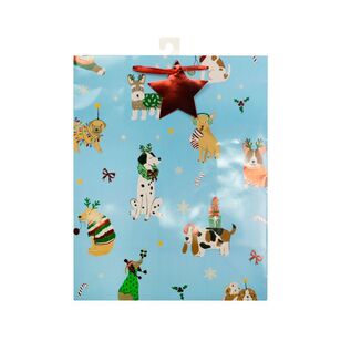 Jolly & Joy Large Dog Print Christmas Gift Bag Multicoloured