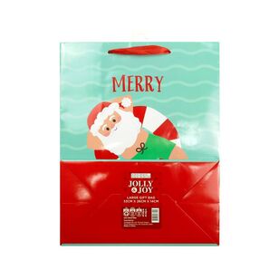 Jolly & Joy Large Beach Santa Chirstmas Gift Bag Multicoloured