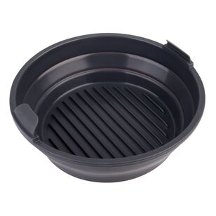 Daily Bake Silicone Round Collapsible Air Fryer Basket Charcoal 22 cm