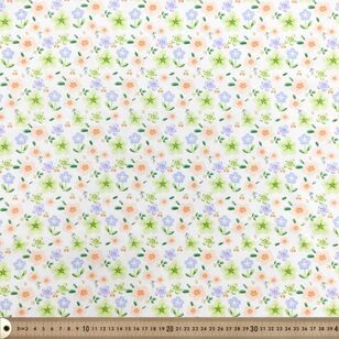 Country Garden TC Polly Floral 112 cm Poly Cotton Poplin Fabric Multicoloured 112 cm