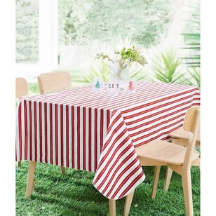 Jolly & Joy Christmas Candy Cane Flannel Back Tablecloth Multicoloured