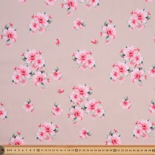 Scattered Blossoms 127 cm Cotton Elastane Sateen Fabric Dusty Pink 127 cm