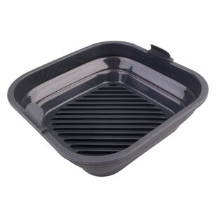 Daily Bake Silicone Square Collapsible Air Fryer Basket Charcoal 22 cm