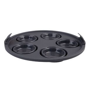 Daily Bake Silicone Round Air Fryer Muffin Pan Charcoal 5 Cup