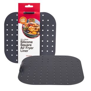 Daily Bake Silicone Square Air Fryer Liner Charcoal 22 x 22 cm