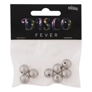 Ribtex 8 Pack Silver Disco Ball 12 mm Beads Silver