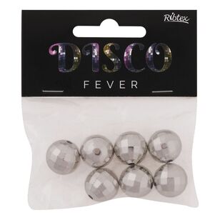 Ribtex 7 Pack Silver Disco Ball 16 mm Beads Silver