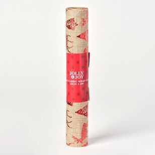 Jolly & Joy Forest Burlap Christmas Fabric Wrap Natural 28 cm x 2 m