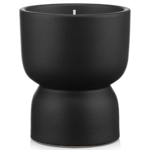Bouclair Essentials Ceramic Abstract Candle Holder Black 9 x 11 cm
