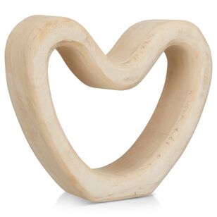 Bouclair Mango Wood Heart Natural 16 x 17.5 x 2 cm