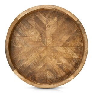 Bouclair Mango Wood Round Tray  Natural 40.5 x 40.5 x 5 cm