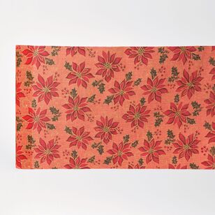 Jolly & Joy Poinsettia Christmas Fabric Wrap Multicoloured 28 cm x 2 m