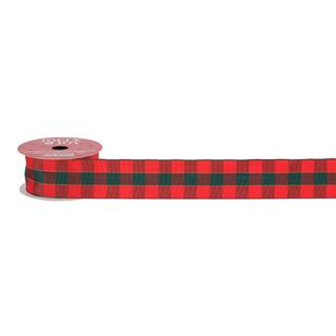 Jolly & Joy Traditional Chunky Tartan Christmas Ribbon Multicoloured 40 mm x 3 m