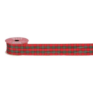 Jolly & Joy Traditional Christmas Tartan Ribbon Multicoloured 40 mm x 3 m