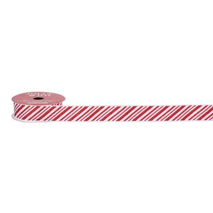 Jolly & Joy Traditional Candy Stripe Christmas Ribbon Red