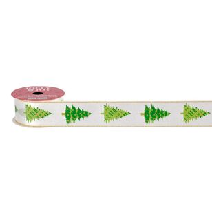 Jolly & Joy Traditional Christmas Tree Ribbon Natural 40 mm x 3 m