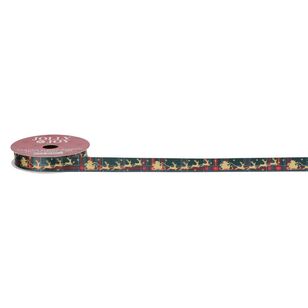 Jolly & Joy Traditional Christmas Sleigh Tartan Ribbon Multicoloured 16 mm x 3 m