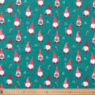 Christmas Basics Gnomes 112 cm Cotton Fabric Green 112 cm