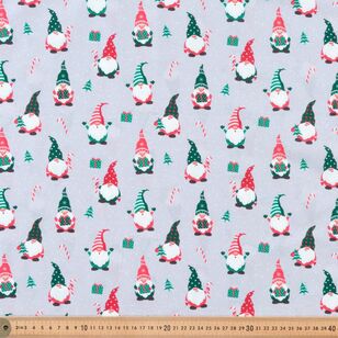 Christmas Basics Gnomes 112 cm Cotton Fabric Grey 112 cm