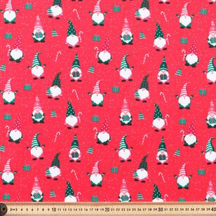 Christmas Basics Gnomes 112 cm Cotton Fabric Red 112 cm