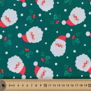 Christmas Basics Santa 112 cm Cotton Fabric Green 112 cm